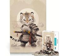 Rompecabezas difícil de Guerrero samurái Tigre para Adultos, 1000 Piezas, Recuerdo Mejorado, Suave, Relajante, Corte Claro, 38x26cm