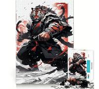 Rompecabezas difícil de Japón Tiger Samurai para Adultos, 1000 Piezas, Juguete Inteligente, diversión Casual, Corte preciso, Regalo artístico 38x26cm