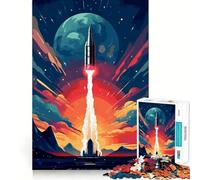 Rompecabezas difícil de Lanzamiento de Cohete Espacial para Adultos, 1000 Piezas, Juguete de lógica, vínculo Familiar, Corte de precisión, cálida Sorpresa 50x75cm