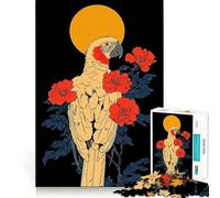 Rompecabezas difícil de Loro con Flores para Adultos, 1000 Piezas, Juguete de lógica Resistente, Tiempo en Familia, Bordes Transparentes, Regalo Ideal (38x26cm)