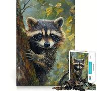 Rompecabezas difícil de Mapache en un árbol para Adultos, 1000 Piezas, Rompecabezas Mental, Relajante, Arte de ensamblaje, (50x75cm)