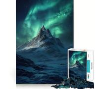 Rompecabezas difícil de montaña Nevada bajo la Aurora Boreal para Adultos, 1000 Piezas Mejora la Memoria, relaja la Mente, Bordes Afilados, Regalo Elegante (38x52cm)