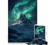 Rompecabezas difícil de montaña Nevada bajo la Aurora Boreal para Adultos, 1000 Piezas Mejora la Memoria, relaja la Mente, Bordes Afilados, Regalo Elegante (38x52cm)