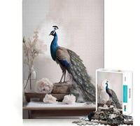Rompecabezas difícil de Naturaleza Muerta con Pavo Real para Adultos, 1000 Piezas, Think Toy, diversión Tranquila, Corte Limpio, Pieza de Arte Fino (38x26cm)