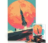 Rompecabezas difícil de Nave Espacial en Saturno para Adultos, 1000 Piezas, Juguete Intelectual, Tiempo Acogedor, Corte de Calidad, (38x26cm)