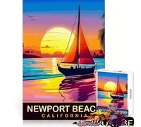 Rompecabezas difícil de Newport Beach para Adultos,1000 Piezas,para desarrollar la Memoria,para un Tiempo de Ocio Relajado,Bordes definidos, (38x26cm)