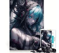 Rompecabezas difícil de niña robótica de Pelo Azul para Adultos, 1000 Piezas, Juego de Habilidad, Tiempo en Familia, Arte de Corte preciso, Coleccionable (38x52cm)