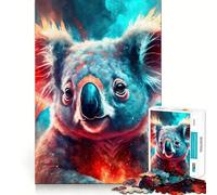 Rompecabezas difícil de Oso Koala neón místico para Adultos, 1000 Piezas, Juguete de lógica Resistente, Tiempo en Familia, Bordes Transparentes, Regalo Ideal (38x26cm)