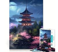 Rompecabezas difícil de Paisaje de Pagoda de Japón para Adultos, 1000 Piezas, Juego Inteligente para el hogar, Disfrute del Montaje de la Imagen, Regalo Festivo (38x26cm)