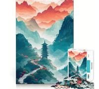 Rompecabezas difícil de Paisaje de Pagoda de Japón para Adultos, 1000 Piezas, Juego Inteligente para el hogar, Disfrute del Montaje de la Imagen, Regalo Festivo (38x26cm)