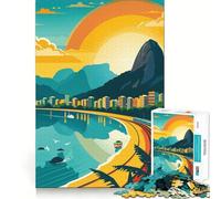 Rompecabezas difícil de Paisaje Urbano de Río de Janeiro para Adultos, 1000 Piezas, Juego de Habilidad, Tiempo en Familia, Arte de Corte preciso, Coleccionable (50x75cm)