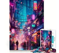 Rompecabezas difícil de Paisaje Urbano Nocturno para Adultos, 1000 Piezas, ejercita la Mente, Divertido, con Bordes precisos, Regalo Creativo (50x75cm)