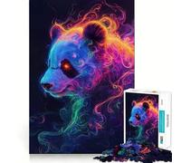 Rompecabezas difícil de Panda de Humo neón para Adultos, 1000 Piezas, ejercita la Mente, Divertido, con Bordes precisos, Regalo Creativo (38x26cm)