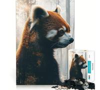 Rompecabezas difícil de Panda Rojo en el Bosque para Adultos, 1000 Piezas Mejora la Memoria, relaja la Mente, Bordes Afilados, Regalo Elegante (38x52cm)