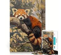 Rompecabezas difícil de Panda Rojo en un árbol para Adultos, 1000 Piezas, Juego de Habilidad, Tiempo en Familia, Arte de Corte preciso, Coleccionable (38x26cm)
