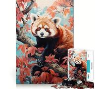 Rompecabezas difícil de Panda Rojo en un Árbol para Adultos, 1000 Piezas, Recall Boost Quiet Calm Smooth Cut Classic Gift (38x52cm)