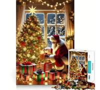 Rompecabezas difícil de Papá Noel con árbol de Navidad y Regalos para Adultos, 1000 Piezas, Juego de Habilidad, Tiempo en Familia, Arte de Corte preciso, Coleccionable (38x26cm)