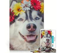 Rompecabezas difícil de Perro Husky Siberiano para Adultos, 1000 Piezas, Juguete de lógica, vínculo Familiar, Corte de precisión, cálida Sorpresa 38x26cm