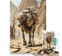 Rompecabezas difícil de Perro Robot en el Desierto para Adultos, 1000 Piezas, Juego de Habilidad, Tiempo en Familia, Arte de Corte preciso, Coleccionable (38x52cm)