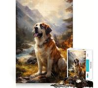 Rompecabezas difícil de Perro San Bernardo para Adultos, 1000 Piezas, Potencia la Memoria, Calma, Escape, Bordes Ajustados, 38x52cm