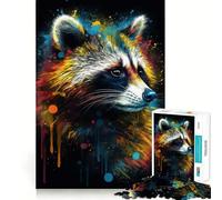 Rompecabezas difícil de Pintura de Mapache para Adultos, 1000 Piezas, Mejora la Memoria, relaja la Mente, Bordes Afilados, Regalo Elegante (38x52cm)
