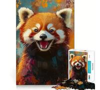 Rompecabezas difícil de Pintura de Panda Rojo para Adultos, 1000 Piezas, estimula la Memoria, Calma, Tranquilidad, Corte Suave, Regalo clásico (50x75cm)