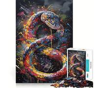 Rompecabezas difícil de Pintura de Serpiente para Adultos, 1000 Piezas, Juguete Que desafía la Mente, Entretenimiento Suave, Corte preciso, Regalo Memorable (50x75cm)