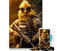 Rompecabezas difícil de Pollo Soldado para Adultos, 1000 Piezas, Rompecabezas Mental, Arte Relajante, (38x26cm)