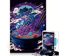 Rompecabezas difícil de Ramen Japan Neon Food para Adultos, 1000 Piezas, Rompecabezas Mental, Arte Relajante, (38x52cm)