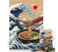 Rompecabezas difícil de Ramen La Gran Ola para Adultos, 1000 Piezas, Rompecabezas Mental, Arte Relajante, (50x75cm)