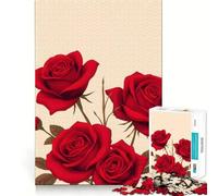Rompecabezas difícil de Ramo de Rosas Rojas para Adultos, 1000 Piezas, Juguete de lógica Fina, Divertido y Relajante, con Bordes limpios, Regalo Original (50x75cm)