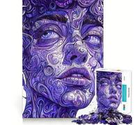 Rompecabezas difícil de Retrato Abstracto Morado para Adultos, 1000 Piezas, Juguete de lógica sólida, Simple y Divertido, Corte de precisión, (38x52cm)