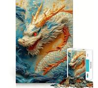 Rompecabezas difícil de Ryujin, Rey de los Dragones Blancos, para Adultos, 1000 Piezas, Juguete de lógica Fina, diversión Tranquila, Bordes limpios, Regalo considerado (50x75cm)