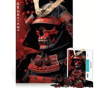 Rompecabezas difícil de Samurai Calavera Roja para Adultos, 1000 Piezas, Juego de Habilidad, Tiempo en Familia, Arte de Corte preciso, Coleccionable (38x26cm)