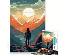 Rompecabezas difícil de Senderismo de montaña Retro para Adultos, 1000 Piezas, Rompecabezas Mental, Arte Relajante, (38x52cm)