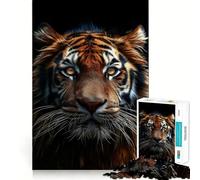 Rompecabezas difícil de Tigre con Ojos Amarillos para Adultos, 1000 Piezas, Recall Upgrade Gentle Relax Clear Cut Unique Gift 38x26cm