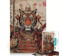Rompecabezas difícil de Tigre samurái para Adultos, 1000 Piezas, Juguete Intelectual, Tiempo Acogedor, Corte de Calidad, (38x52cm)