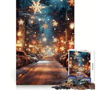 Rompecabezas difícil de una Calle Nevada navideña para Adultos, 1000 Piezas, Rompecabezas Mental, Relajante, Arte de ensamblaje, (50x75cm)