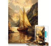 Rompecabezas difícil de velero al Atardecer para Adultos, 1000 Piezas, Juguete de lógica Fina, diversión Tranquila, Bordes limpios, Regalo considerado (38x26cm)