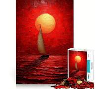 Rompecabezas difícil de velero en el océano al Atardecer para Adultos, 1000 Piezas, Juguete de lógica Fina, diversión Tranquila, Bordes limpios, Regalo considerado (50x75cm)