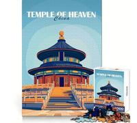 Rompecabezas difícil del Templo del Cielo, China, para Adultos, 1000 Piezas Fortalece la Memoria, Alivia el estrés Pieza de Arte Bordes Finos 50x75cm
