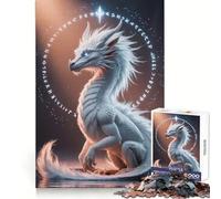 Rompecabezas difícil Dragón Blanco con Runas para Adultos 1000 Piezas Mejora la concentración Actividad Relajante Corte Suave Regalo de Invierno (38x52cm)