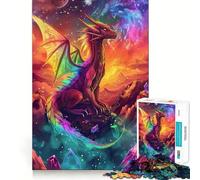 Rompecabezas difícil Dragón Cósmico Arcoíris para Adultos, 1000 Piezas, Juguete de lógica Pura, Actividad para el hogar, Corte Limpio, Bonito Regalo (38x26cm)