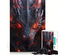 Rompecabezas difícil Dragón de Ojos Rojos para Adultos, 1000 Piezas, Juguete Que desafía la Mente, Entretenimiento Suave, Corte preciso, Regalo Memorable (38x26cm)