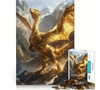 Rompecabezas difícil Dragón de Vetas Doradas Nobles para Adultos, 1000 Piezas, Memory Lift, fácil de armar, Ideal para el Ocio, Regalo artístico (50x75cm)