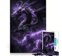 Rompecabezas difícil Dragón Relámpago Púrpura para Adultos, 1000 Piezas, Juguete de lógica sólido, Simple y Divertido, Corte de precisión, (50x75cm)
