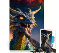 Rompecabezas difícil Dragón Rugiente para Adultos, 1000 Piezas Mejora la Memoria, relaja la Mente, Bordes Afilados, Regalo Elegante (38x52cm)