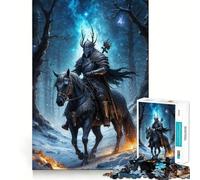 Rompecabezas difícil El Caballero en el Bosque para Adultos, 1000 Piezas Fortalece la Memoria y Alivia el estrés Obra de Arte Bordes de Primera Calidad 38x26cm
