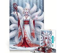 Rompecabezas difícil El espíritu de la Reina Kitsune Atrapado en la Nieve para Adultos, 1000 Piezas, Rompecabezas Mental, Arte Relajante, (50x75cm)