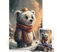 Rompecabezas difícil El Rey Oso de Invierno para Adultos, 1000 Piezas, Mejora la concentración, Actividad Relajante, Corte Suave, Regalo de Invierno (38x26cm)